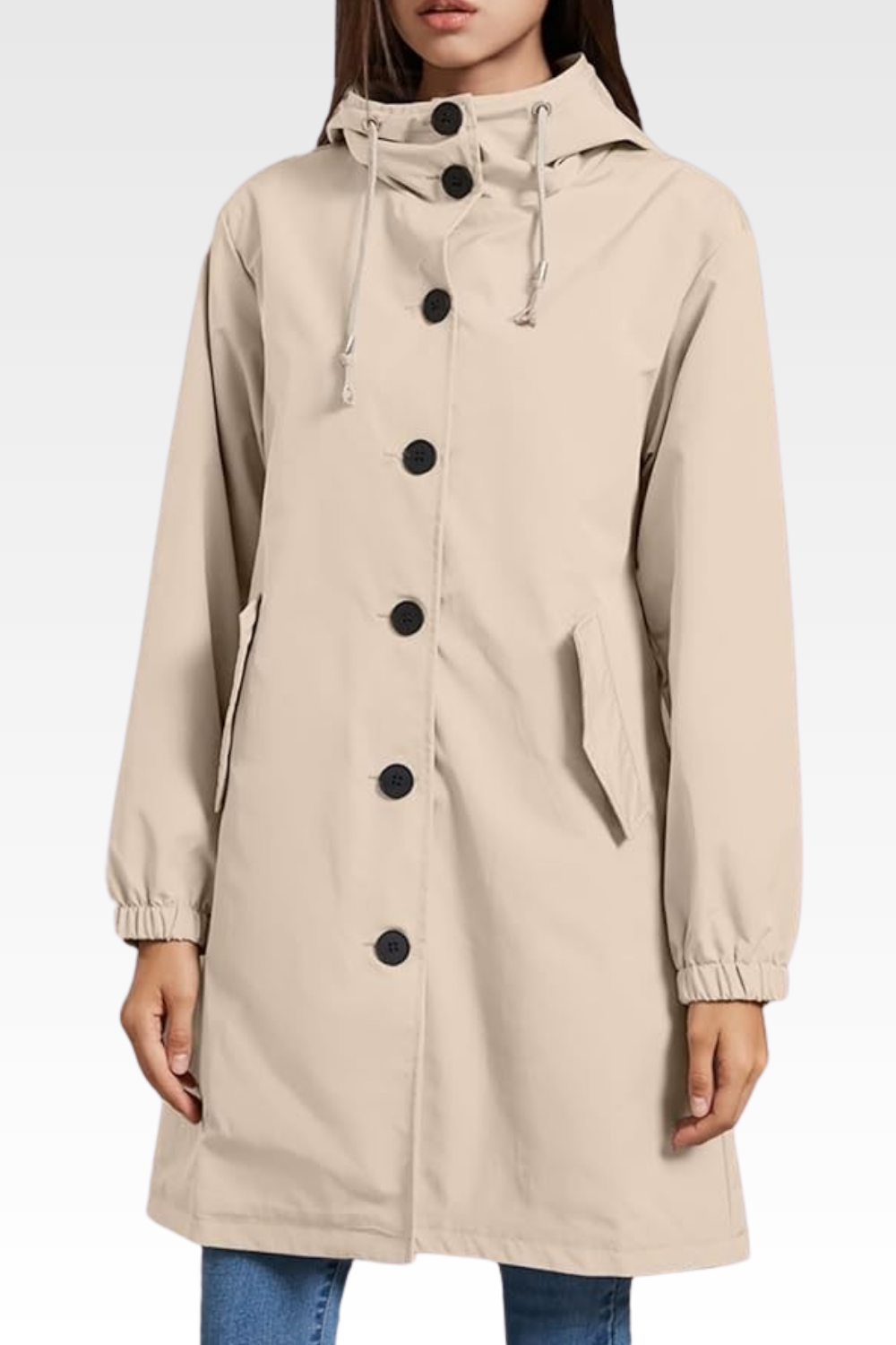Hooded Rain Coat | Water-Resistant | Oversized Windbreaker