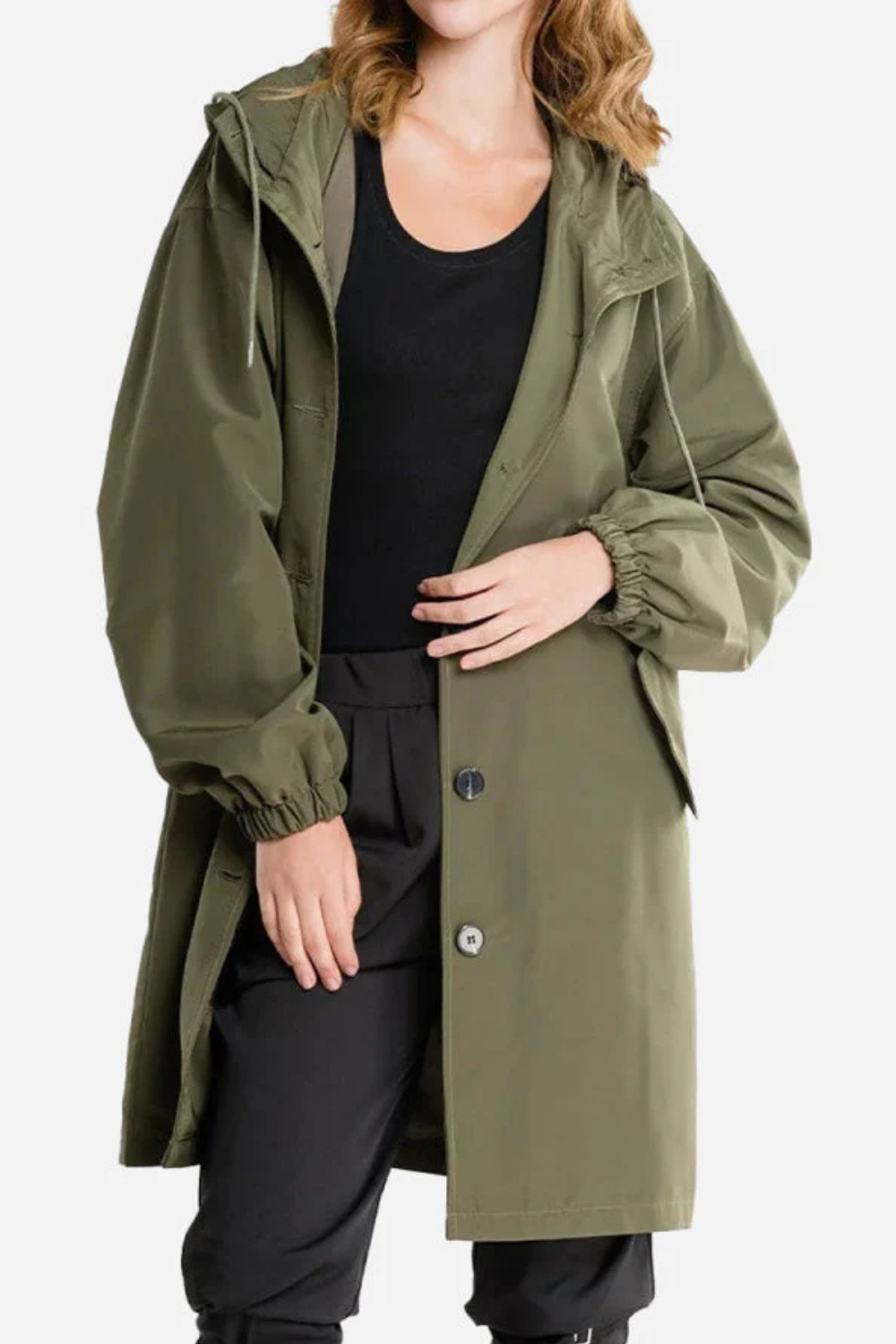 Hooded Rain Coat | Water-Resistant | Oversized Windbreaker
