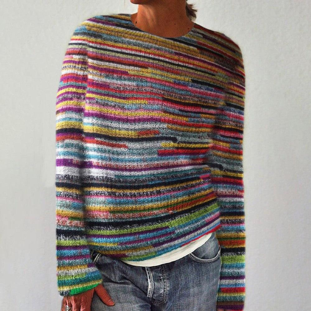 Stribet langærmet sweater